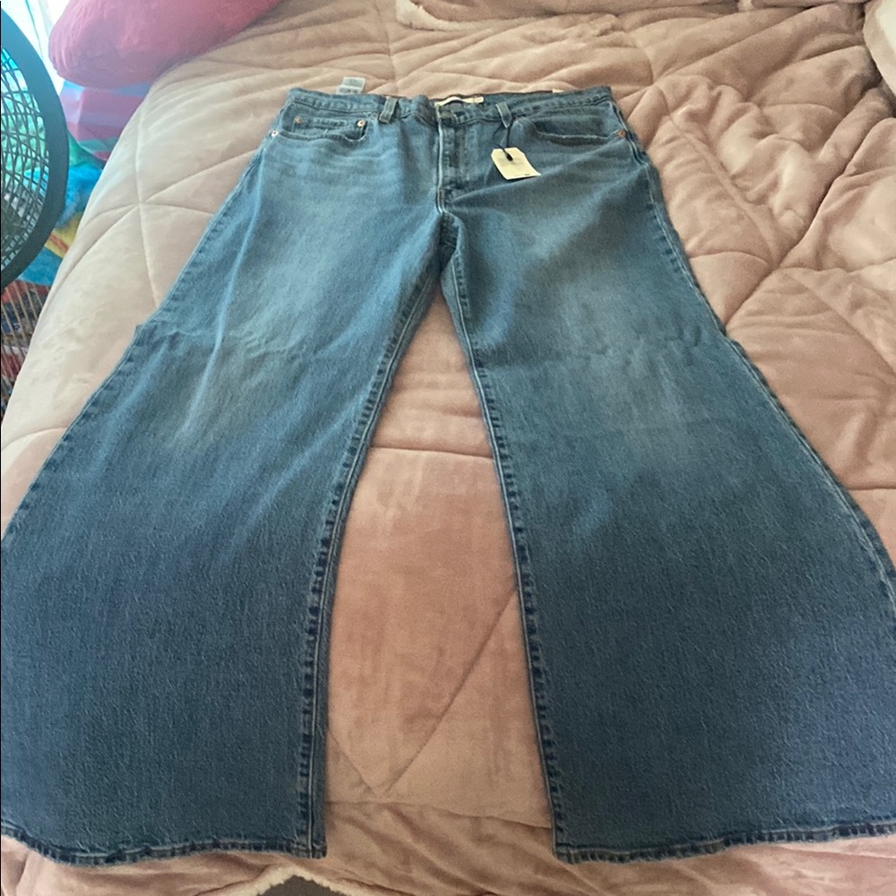 Levi's Blue Flare Wide Leg Jeans